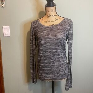 Mudd Womens Pullover Casual Loungewear Relaxed Fit Top Blouse Gray Large